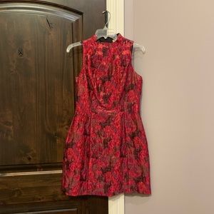 Aidan Mattox Floral Jacquard A-line Dress